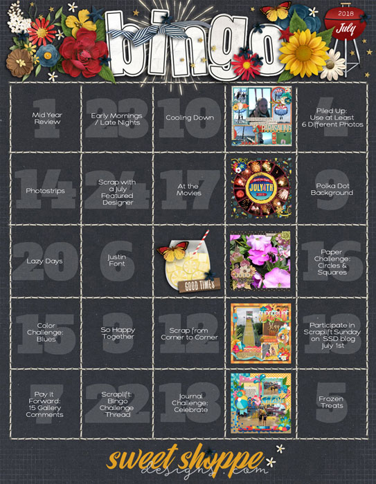 July 2018 Bingo Card