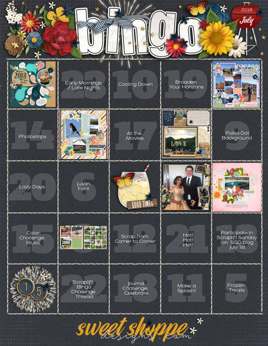 July 2018 Bingo Card