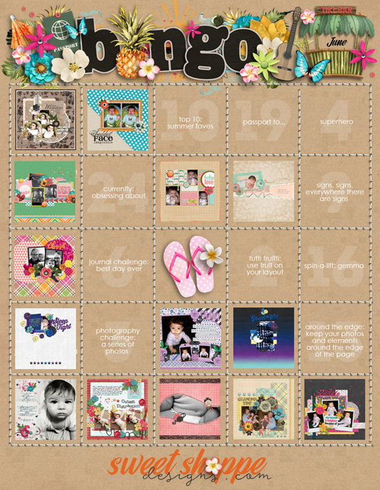 June Bingo Card -- Pattern (Double Bingo)