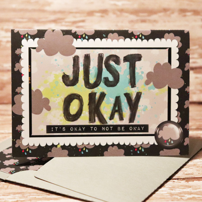 Just Okay card with matching envie