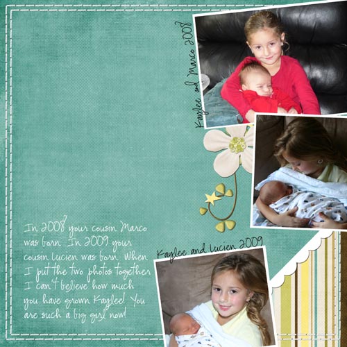 Kaylee Marco and Lucien 2008 and 2009 comparison