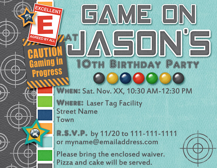 Laser Tag Birthday Invitation