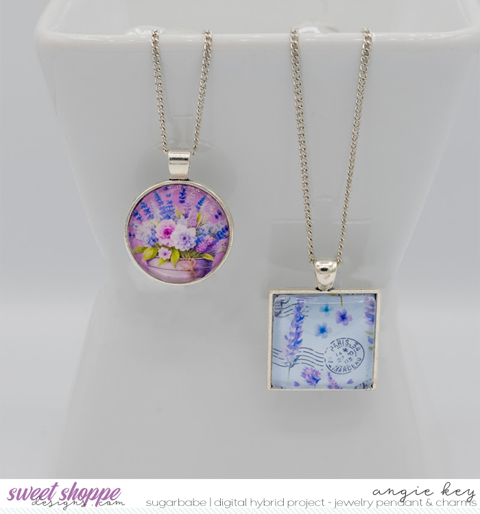 Lavender Necklace Pendant Set