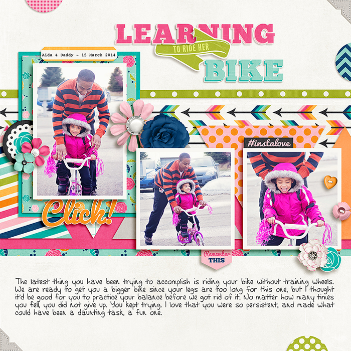 learning to ride her bike