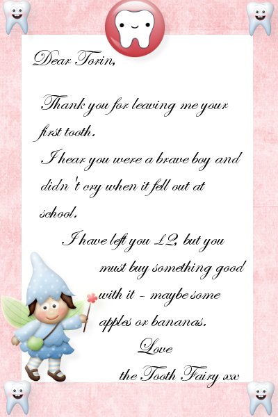 Letter from the tooth fairy