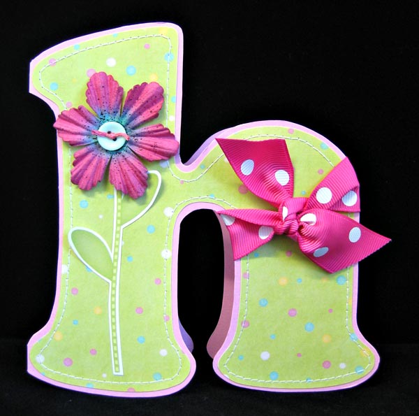 Letter H (hybrid shaped card)