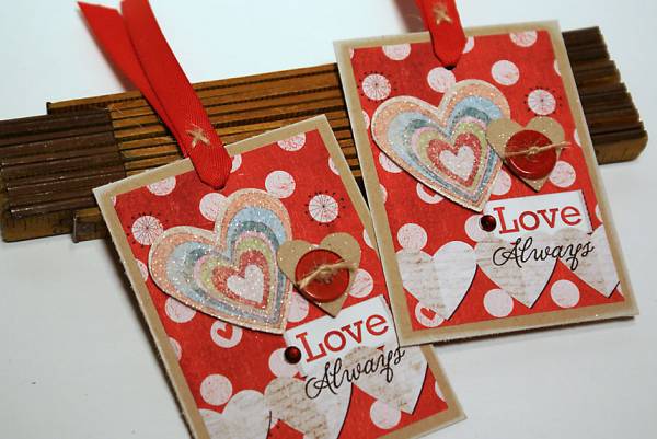 love always glitter heart tags