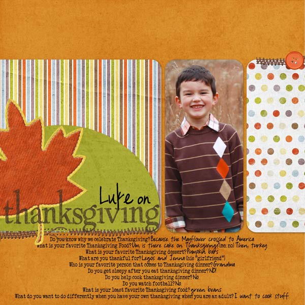 Luke on Thanksgiving