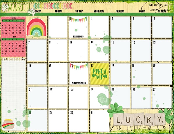March 2021 Monthly View Digital Planner