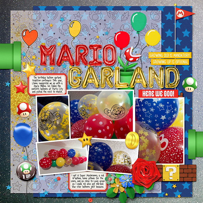 Mario balloon garland