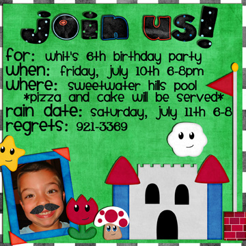 Mario Invitation