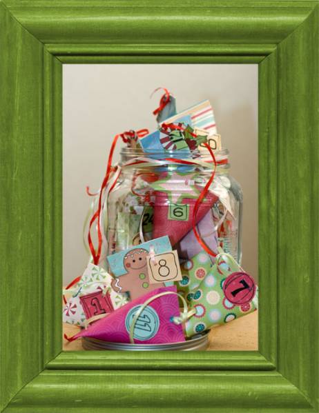 merry and bright advent jar