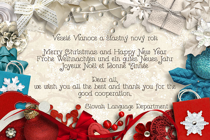 Merry Christmas in Slovak colours