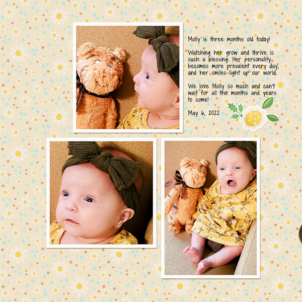 Molly is 3 Months Old!, left