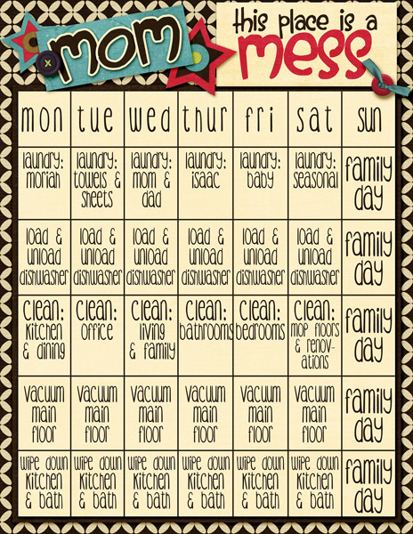 Mom's chore chart