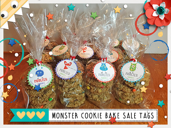 Monster Cookie Bake Sale Tags