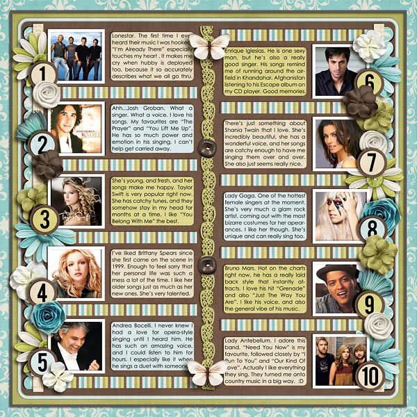 Music favourites (right page)