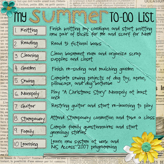 My Summer To Do List