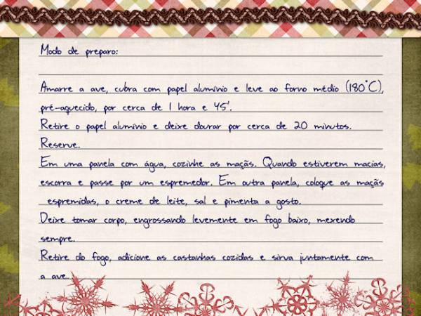 My Xmas Recipe Card - back