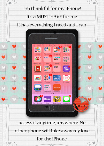 Nov Challenge #1-I'm thankful for iPhone