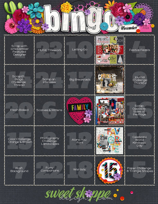 November 2018 Bingo Card