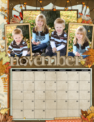 November Calendar Page