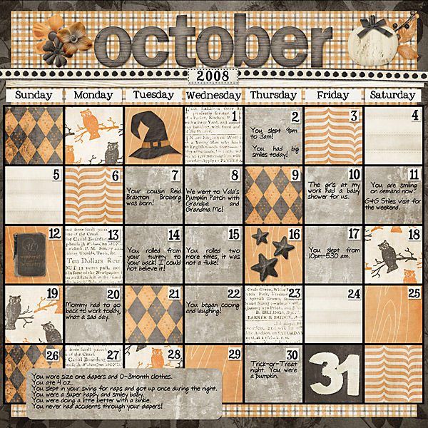 October 2008 Calendar