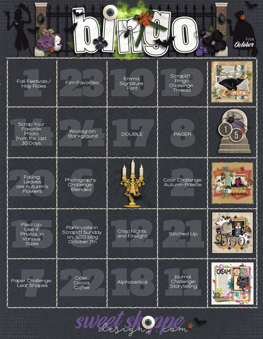 October 2018 Bingo Card
