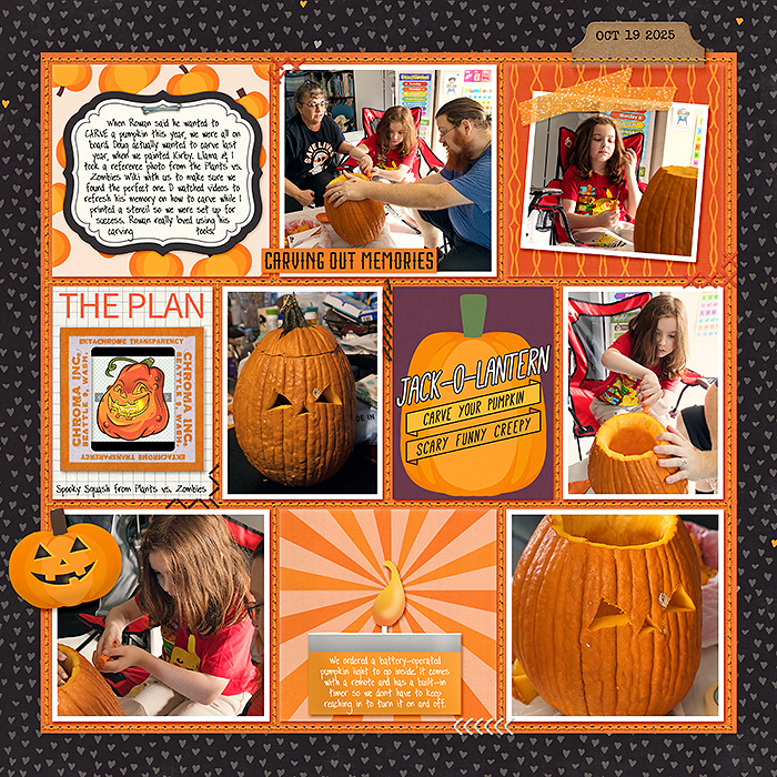 October 2025 - first time pumpkin carving - right
