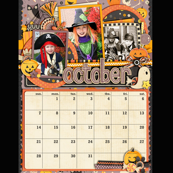October Calendar Page