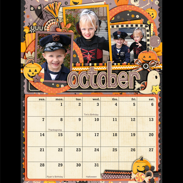 October Calendar Page