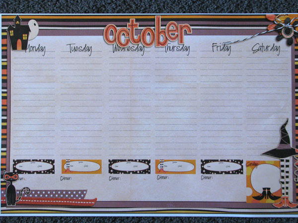 October Weekly Calendar