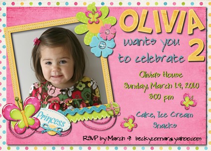 Olivia's 2nd Birthday Invite