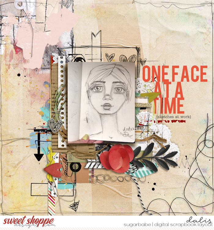 One face at a time - Aug 17 - Make a page inspired by a sketch