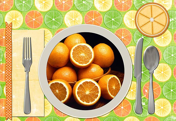 ORANGE! - Citrus fruits placemat set