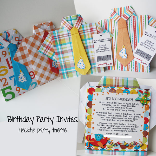 Party Invites - Necktie theme