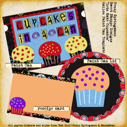 Penny Springmann "Lets Make Cupcakes" Gallon Paint Can