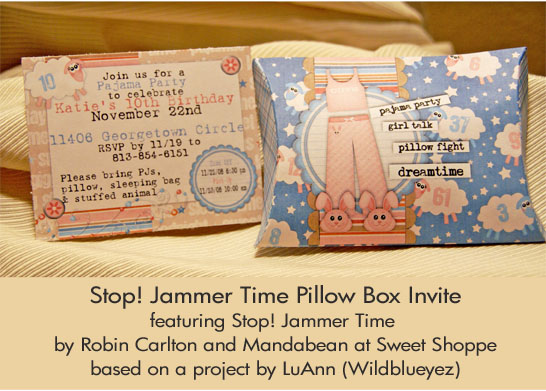 Pillow Box PJ Party Invites