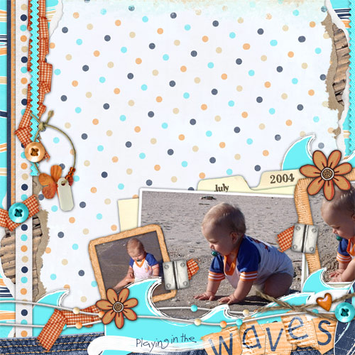 playing in the waves
