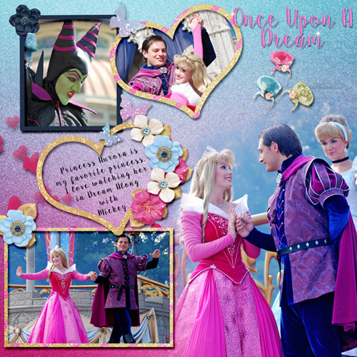 Princess Aurora in Dream Along with Mickey