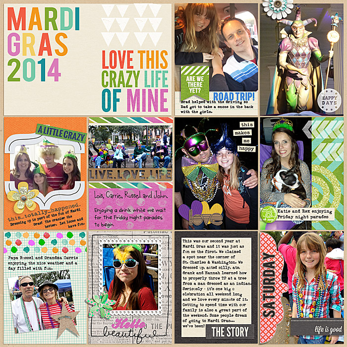 Project Life 2014 - Week 9.5 (Mardi Gras) Left