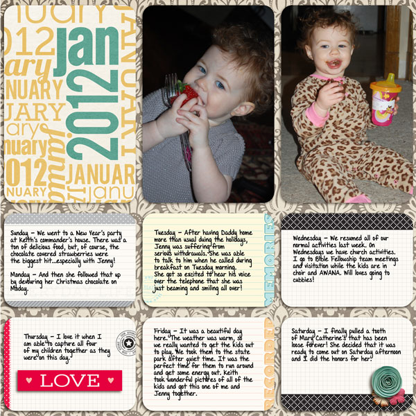 Project Life Week 1 - left side