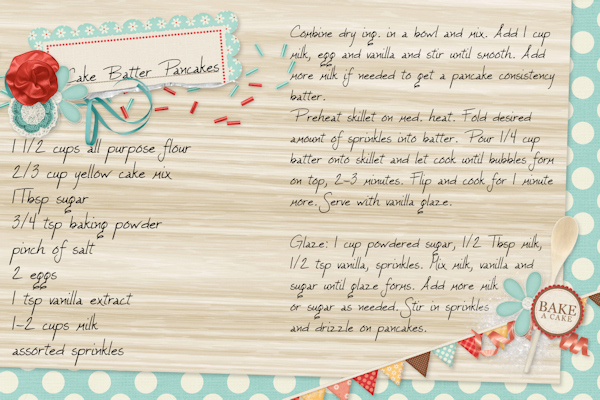 Recipe card - Cake Batter Pancakes