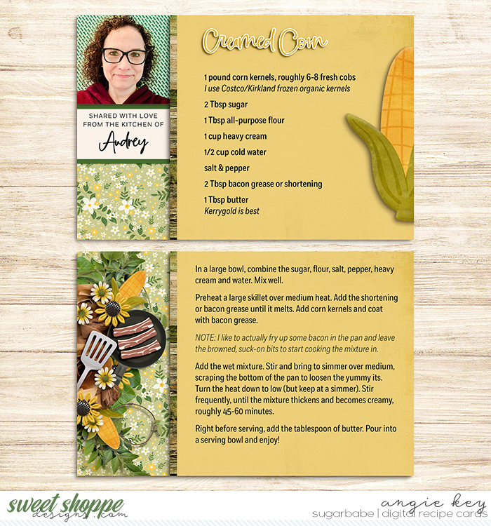 Recipe Cards: Creamed Corn