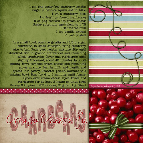 Recipe: Cranberry Cream Cheese Pie