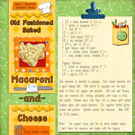 Recipe:  Old Fashioned Baked Macaroni and Cheese