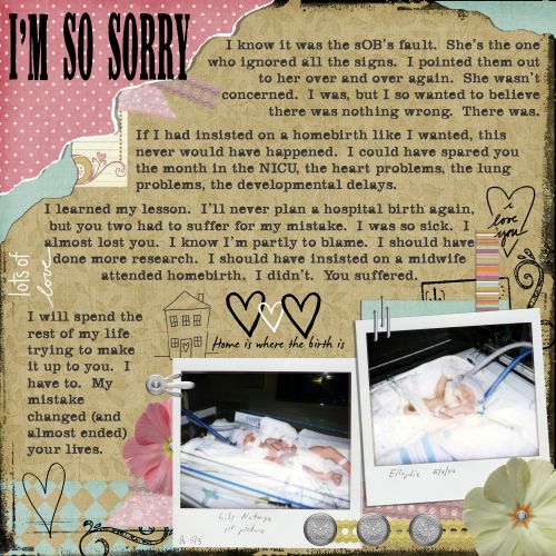 Regret:  I'm so sorry