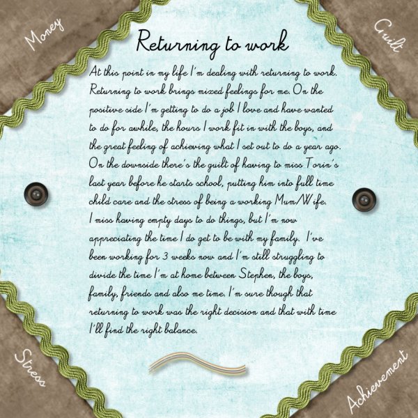 Returning to work