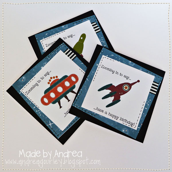 Rocket Birthday Cards Set