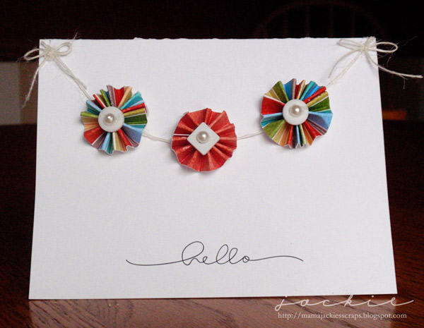 Rosette Banner Hello Card {hybrid}